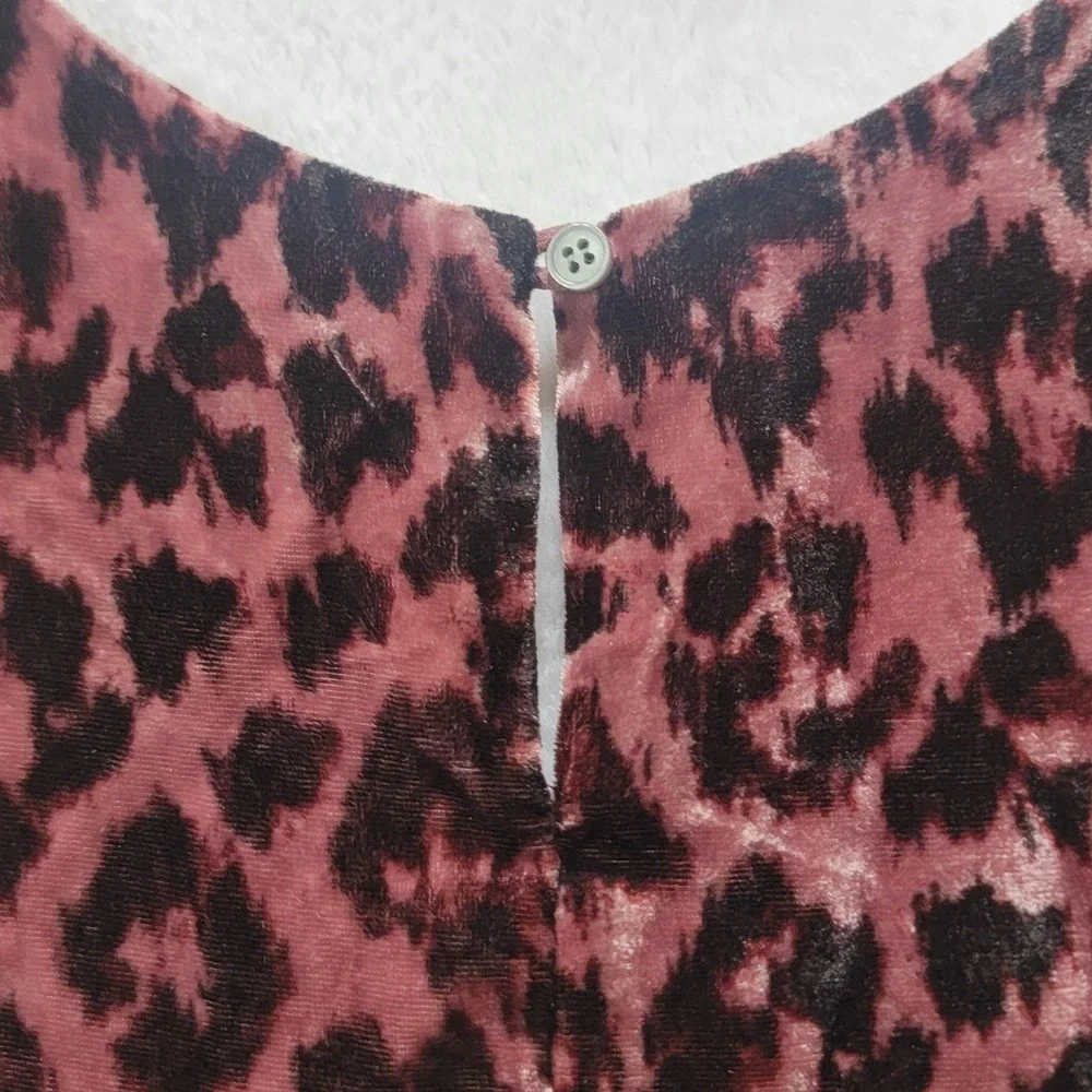 Vintage J. Crew Always Tank Top‎ Cami Women Size 8 Leopard Printed Mauve Velvet